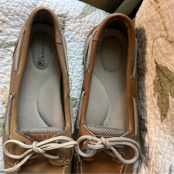 Sperry leather with canvas accents women’s boat shoes size 7.5 - Picture 4 of 5